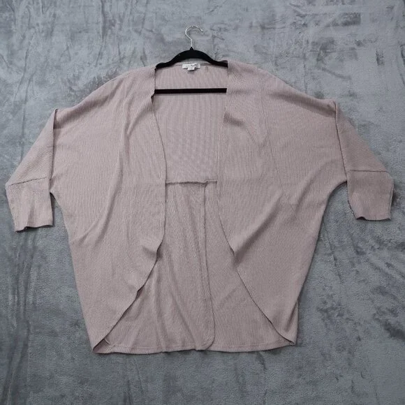 Simply Noelle Open Cardigan Womens Knit Sweater Baggy Relaxed Fit Pink L/XL - Picture 4 of 15